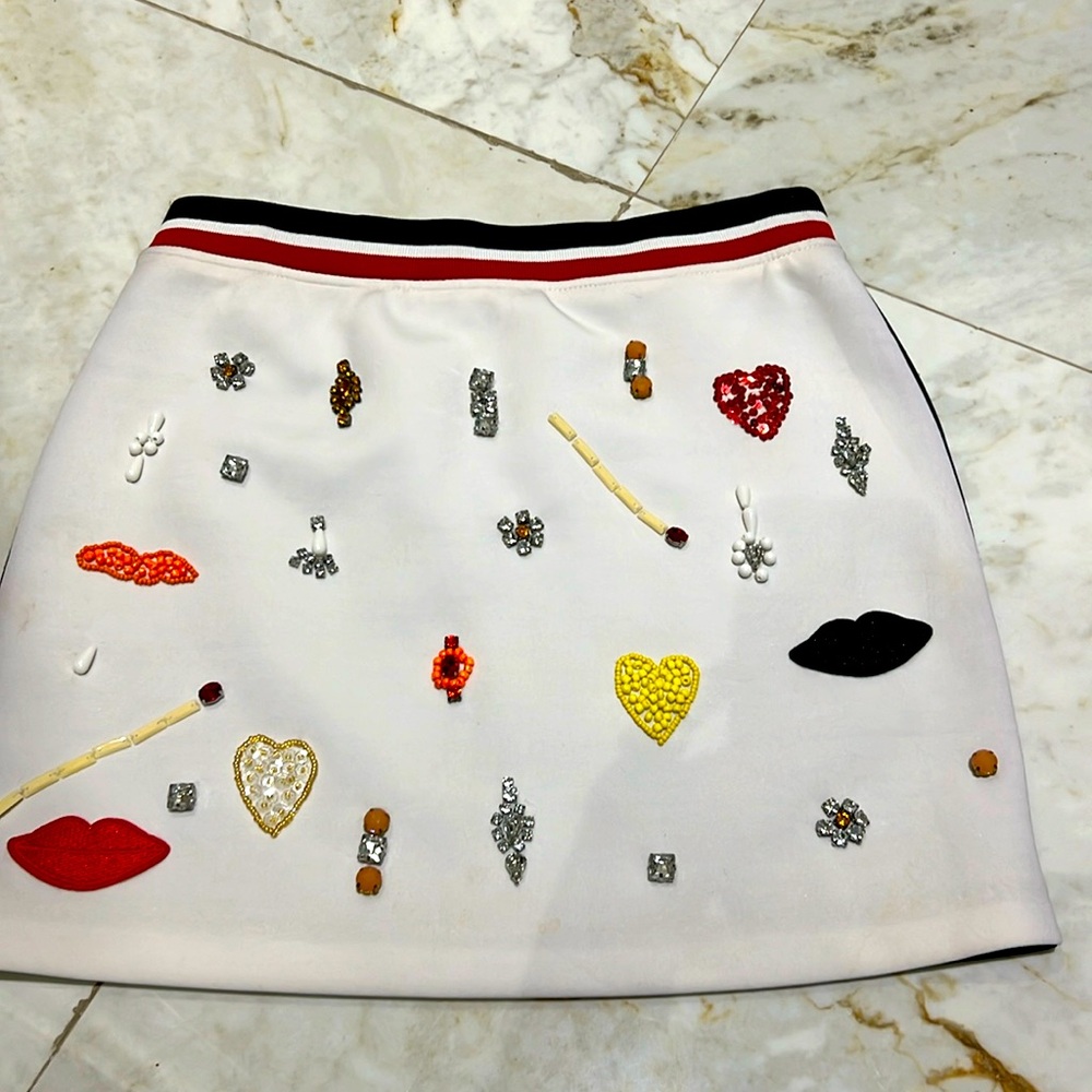 Sequin embellished mini skirt